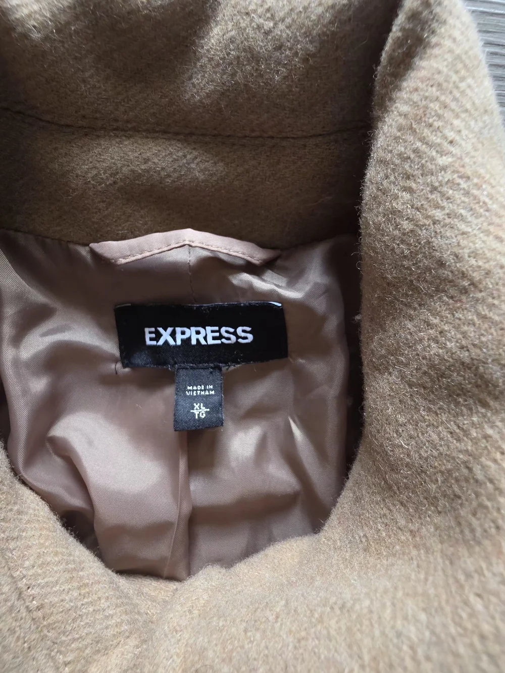 Classic Express Camel Wool-Blend Belted Trench Coat (XL)